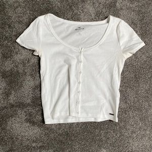 White Hollister Baby Tee